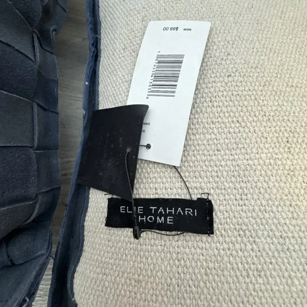 2 ELIE TAHARI Dark Blue BASKETWEAVE 18